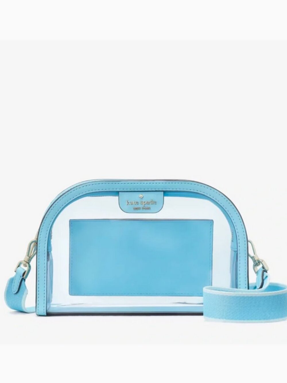 Kate Spade Clare Clear See Through Small Dome Crossbody Concert Stadium Bag Blue
